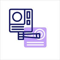 A camera and a paper clip icon vector