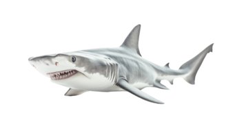 Realistic shark model, isolated on transparent background. png