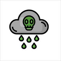 A cloud with a skull and rain drops vector
