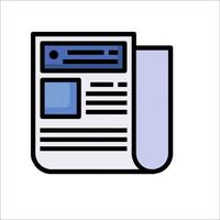 A newspaper icon on a white background vector