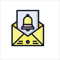 Email envelope icon with a bell vector