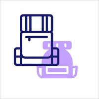 A backpack and a backpack on a white background vector