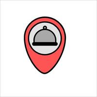 A red pin with a bell on it vector