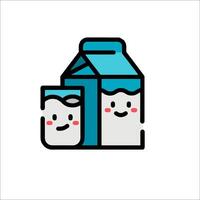 A milk carton and a smiling face vector