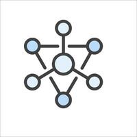 A network icon with a star in the center vector