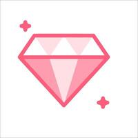 A pink diamond icon on a white background vector