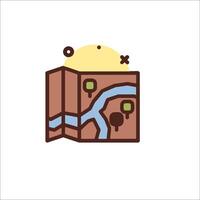 A map icon with a sun and a tree vector