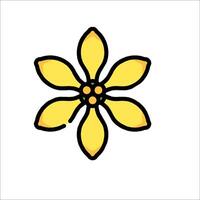 A yellow flower with four petals on a white background vector