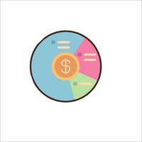A colorful circle with a dollar sign on it vector