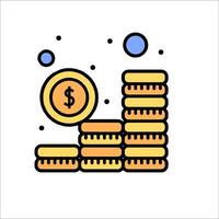 Money stack icon with dollar coin and coins vector