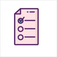 A checklist icon with a check mark on it vector
