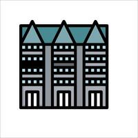 A building icon with three windows vector