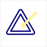 A triangle with a yellow arrow pointing to it vector