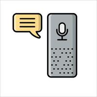 A microphone and speech bubble with a microphone icon vector