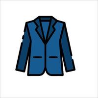 A blue suit jacket on a white background vector