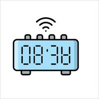 An alarm clock with wifi icon on a white background vector