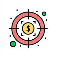 A dollar sign in the center of a target vector