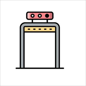 A machine with a red light on it vector