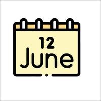 A calendar with the word june written on it vector