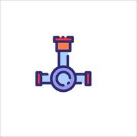A blue and orange pipe with a valve on it vector