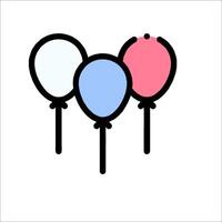 Three balloons with the word balloon in the middle vector