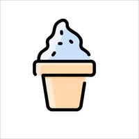 Ice cream icon in a flower pot illustration vector
