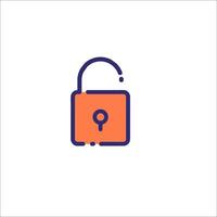 A lock icon with a key inside vector