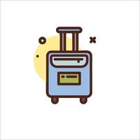 A suitcase icon with a clock on it vector