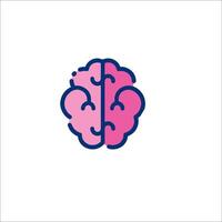 A pink brain icon on a white background vector