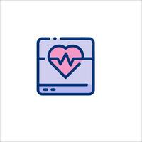 A computer with a heart icon on it vector