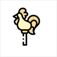 Rooster key icon vector
