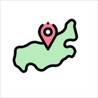 A map with a pin on it and a location marker vector