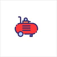 A red and blue air compressor icon vector