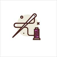 A needle and thread icon on a white background vector