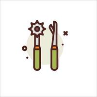 A pair of pliers and a wrench icon vector