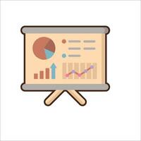 An icon of a presentation board with graphs and charts vector