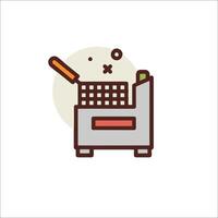 Fryer icon with a basket and a knife vector