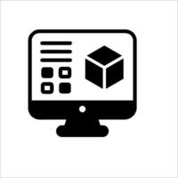 A computer monitor with a box on it vector