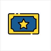 A blue and yellow star icon on a white background vector
