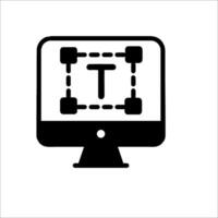 A computer monitor with the letter t on it vector