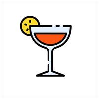 A cocktail with a lemon slice on the side vector