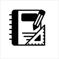 A notebook and pencil icon on a white background vector