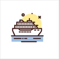 Cruise ship icon illustration vector