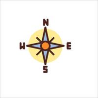 A compass icon with a sun and a star vector