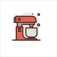 A red mixer with a cup of coffee in it vector