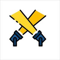 Two crossed scissors icon vector