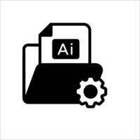 A folder with an ai icon and gear vector