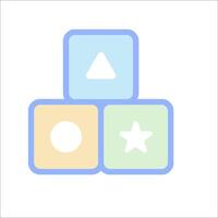 A picture of a block with a star and a triangle vector