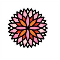 A pink and orange flower on a white background vector