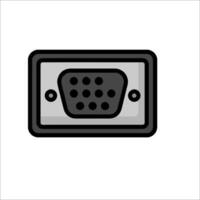A black and white image of a computer port vector